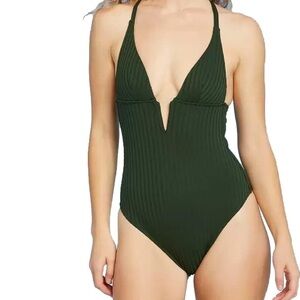 Shade & Shore olive green one piece swim suit, size XL, NWT.